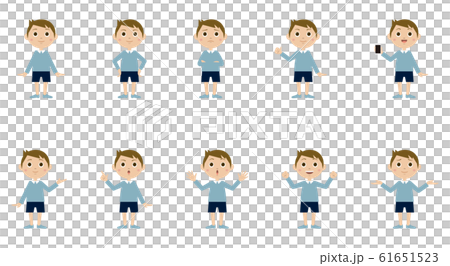 ファミリー男の子　ポーズ 61651523