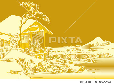 葛飾北斎イメージ礫川雪ノ旦金2 61652258