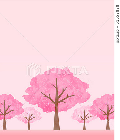 水彩調の美しい桜の木 挿絵 カットイラスト 春のイラストのイラスト素材