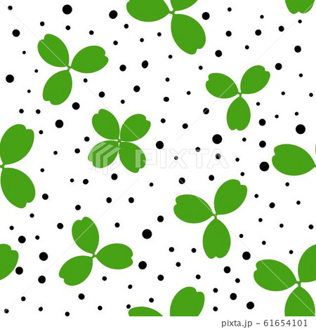 Clover leaves seamless pattern. Shamrock green spring background. Happy St Patricks Day design. Cute 61654101