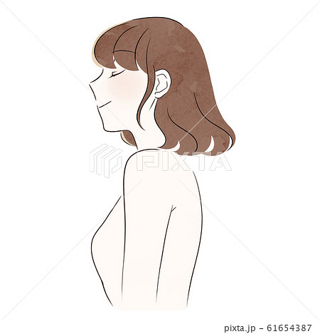 横顔 女性のイラスト素材
