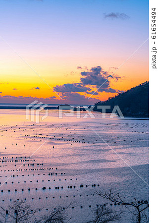 大船渡湾の朝焼け　【岩手県】 61654494