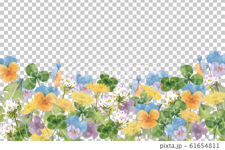 春の花水彩画 春の花水彩画 61654811