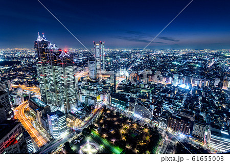東京都庁から眺める　東京都市夜景　 61655003