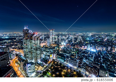 東京都庁から眺める 東京都市夜景 東京都庁から眺める 東京都市夜景 61655006