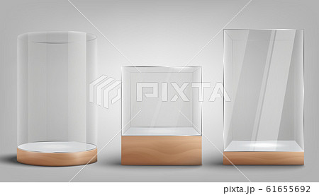 Set of exhibition or gallery showcases, realistic vector illustration isolated. Set of exhibition or gallery showcases, realistic vector illustration isolated. 61655692