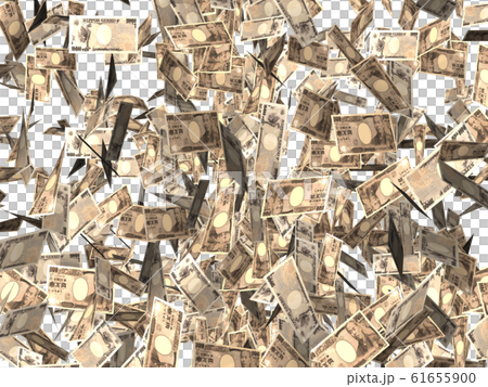 舞う紙幣　白バック 61655900