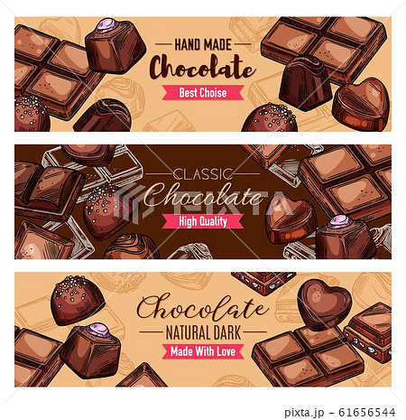 Chocolate Candies And Choco Sweetsのイラスト素材