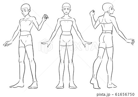 女性 素体 坊主のイラスト素材