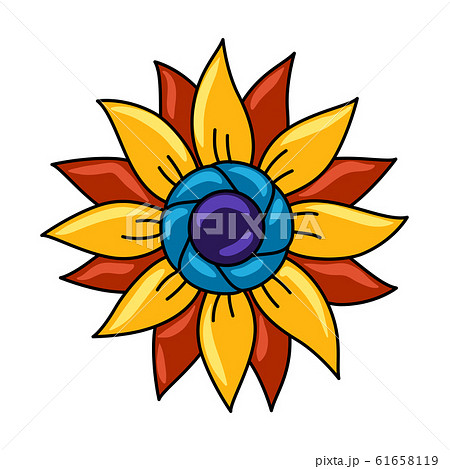 Mexican decoration of talavera ceramic tile pattern. Ethnic folk flower. 61658119