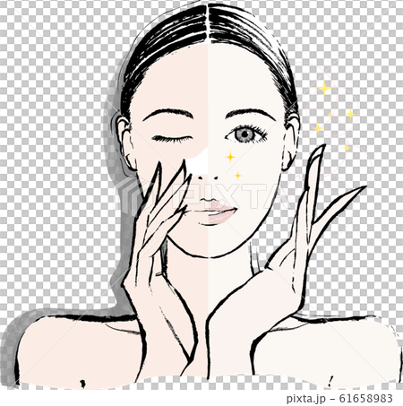 女性　鼻パック　ビフォーアフター 61658983