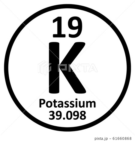 Periodic table element potassium icon. 61660868