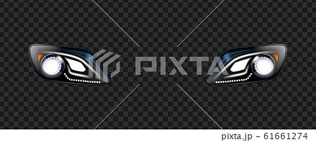 Headlight Lamp Car With Glowing Effect Vector 61661274