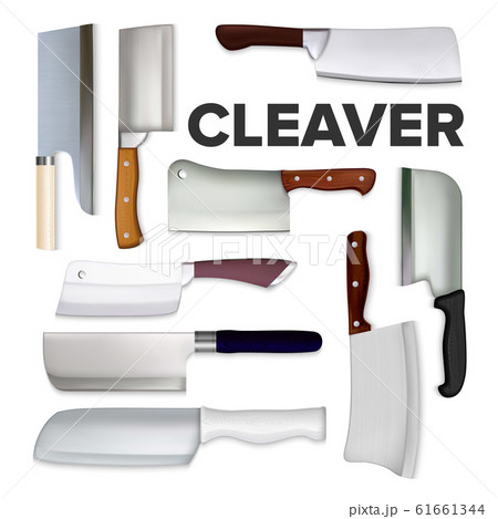 Cleaver Large Meat Knife Collection Set Vector 61661344