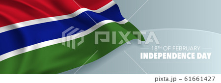 Gambia independence day vector banner, greeting card. 61661427