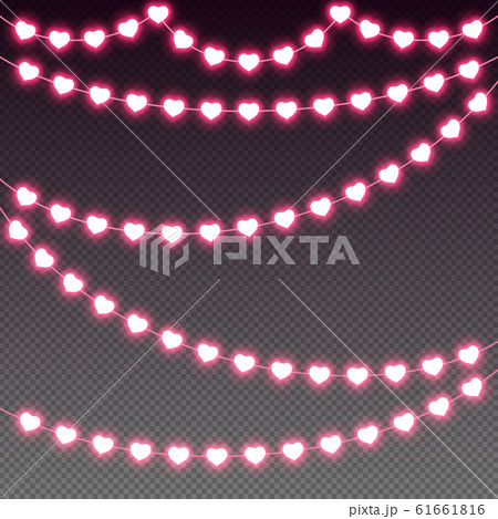 Heart red pink light garland valentine love vector Heart red pink light garland valentine love vector 61661816
