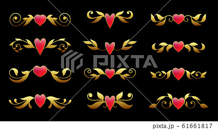 Gold brooch branch heart gemstone love divider Gold brooch branch heart gemstone love divider 61661817