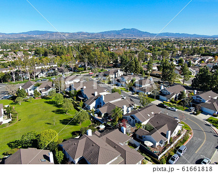 Aerial view of residential neighborhood in Irvine, California Aerial view of residential neighborhood in Irvine, California 61661818