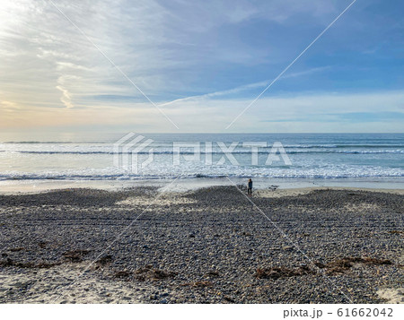 Torrey Pines State Beach before sunset twilight 61662042