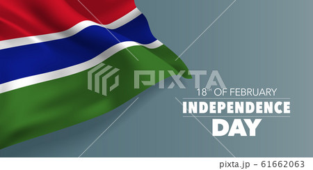 Gambia independence day greeting card, banner with template text vector illustration 61662063