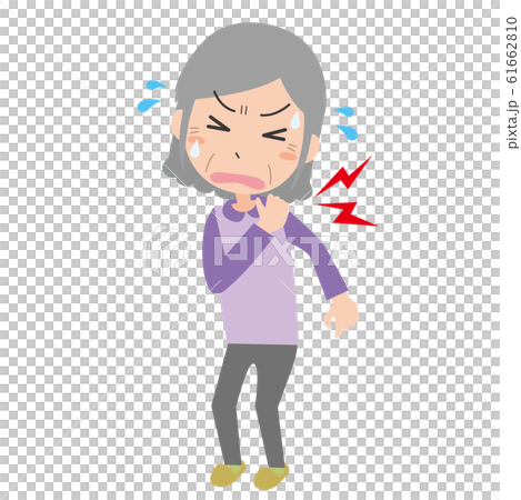 奶奶女人僵硬的肩痛 奶奶女人僵硬的肩痛 61662810