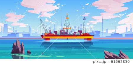 Oil derrick, rig semisubmersible platform, pump 61662850