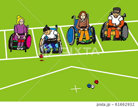 Paralympic sports Boccia team competition Stock Illustration