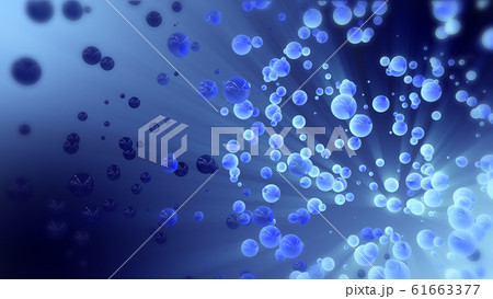Abstract 3d rendering blue flying spheres flying in empty space Abstract 3d rendering blue flying spheres flying in empty space 61663377