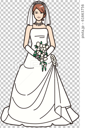 A woman wearing a wedding dress 61663756