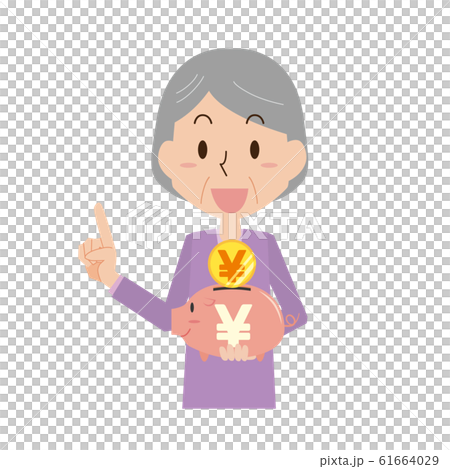 Piggy bank, piggy bank, money, woman, grandmother 61664029
