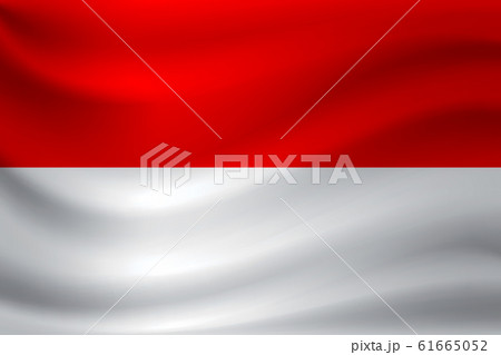 Waving flag of Indonesia. Vector illustration Waving flag of Indonesia. Vector illustration 61665052