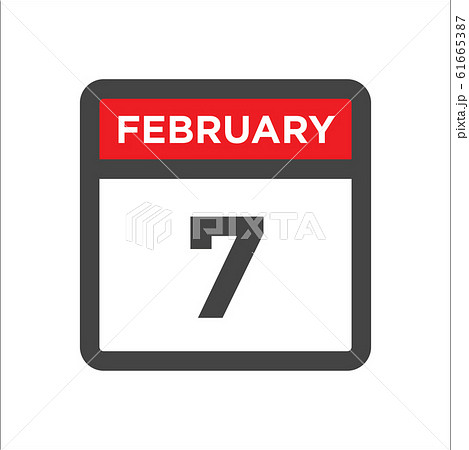 February 7 calendar icon with day of month 61665387