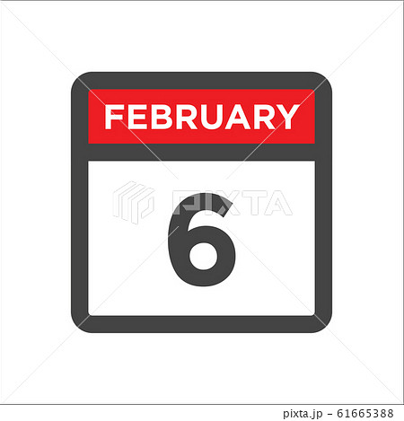 February 6 calendar icon with day of month 61665388