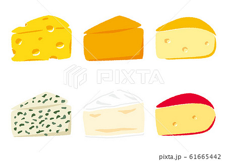 いろいろなチーズのイラストのイラスト素材