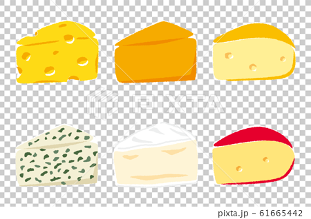 いろいろなチーズのイラストのイラスト素材