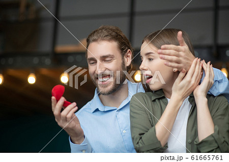 Man making a proposal to the woman Man making a proposal to the woman 61665761