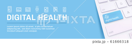 Digital Health Icon Set with Wearable Technology 61666318