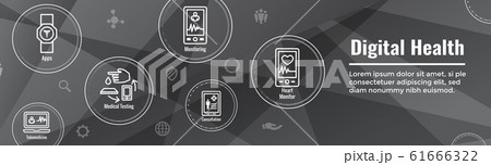 Digital Health Icon Set with Wearable Technology 61666322