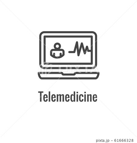 Digital Health Icon w Wearable Technology or 61666328