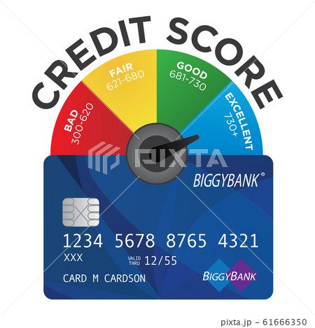 Credit Score Chart or Pie Graph with Realistic Credit Score Chart or Pie Graph with Realistic 61666350