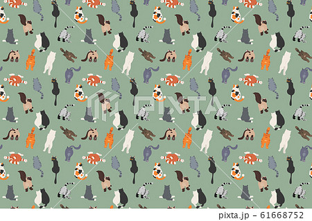 Cats poses behind. Cat`s butts. Flat design 61668752