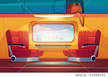 Train inside interior, empty railway commuter Train inside interior, empty railway commuter 61669310