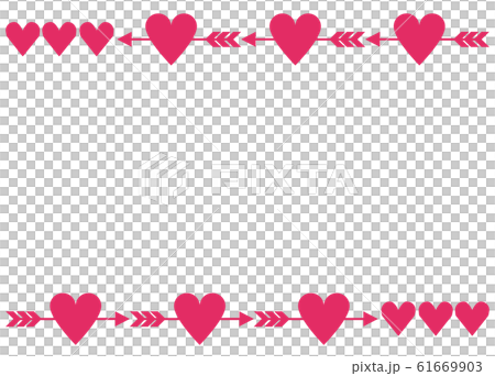 The horizontal line of the heart pierced by an arrow 61669903