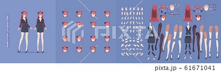 Anime manga girl business woman for animation 61671041