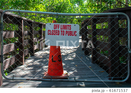 A Shot of a No Entry Sign in a Park in Florida A Shot of a No Entry Sign in a Park in Florida 61671537