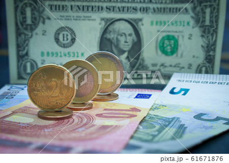Euro cash in close-up with coins 61671876
