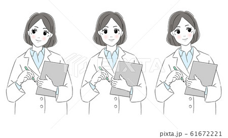 女性　医師　ボブヘアー　女医 61672221