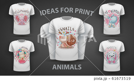 Set cute teddy animals - idea for print t-shirt 61673519