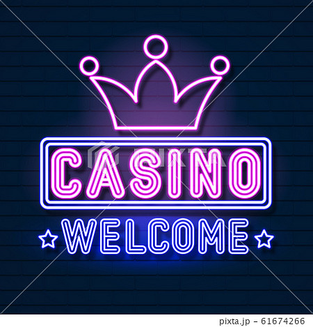 Casino Neon Sign, Bright Signboard, Light Banner. 61674266
