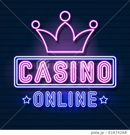 Casino Neon Sign, Bright Signboard, Light Banner. 61674268